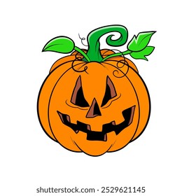 Pumpkin Halloween colored hand drawn clip art - Powered by Shutterstock