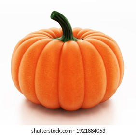 Pumpkin Isolated On White Background. 3D Illustration.