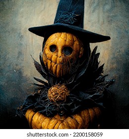 The Pumpkin King Scarecrow Illustration