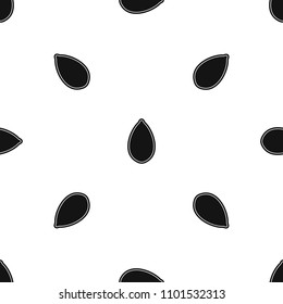 Pumpkin Seed Pattern Repeat Seamless In Black Color For Any Design. Geometric Illustration