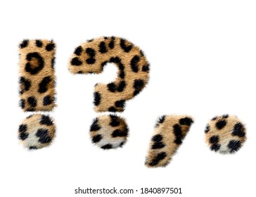 Punctuation marks leopard fur texture