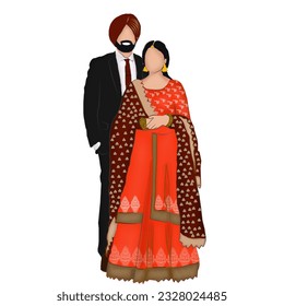 Punjabi Couple, wedding couple, Anand karaj, punjabi reception - Powered by Shutterstock