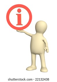 Puppet with information symbol. Object over white