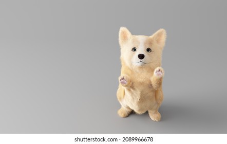 Puppy Dog Begging. 3D Illustration