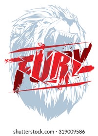 Pure Fury Illustration With Lion Head Silhouette