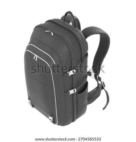 Pure Graphite Gray Outdoor Backpack made of Leather Polyurethane, Top View