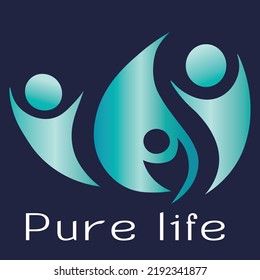 Pure Life Logo Design Illustration