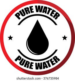 Pure Water Red Button Label Sign Stock Illustration 376735984 ...