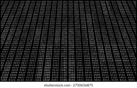 Pure white binary on absolute black creates stark minimalist composition. Clustered rectangles form meditative patterns, each group a moment of focused clarity. Vertical wave density creates breathing rhythm of presence and absence.