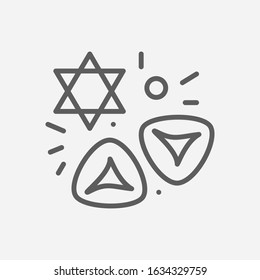 Purim Icon Line Symbol. Isolated Illustration Of Icon Sign Concept For Your Web Site Mobile App Logo UI Design.