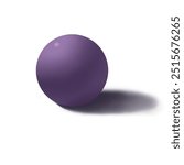 Purple 3d sphere ball with a drop shadow on a transparent background