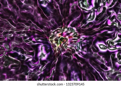 purple abstract fractal flower from light rays 