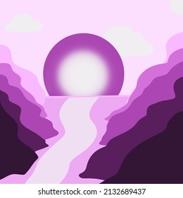 A Purple Abstract Landscape Painting