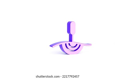 Purple Acupuncture Therapy Icon Isolated On White Background. Chinese Medicine. Holistic Pain Management Treatments. Minimalism Concept. 3d Illustration 3D Render.