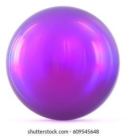 Purple ball sphere round button basic circle geometric shape solid figure simple minimalistic atom element single blue drop shiny glossy sparkling object blank balloon. 3d illustration isolated