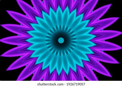 Purple And Blue Large Kaleidoscope Portrait 