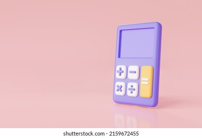 Purple Calculator Icon On Pink Background Stock Illustration 2159672455 