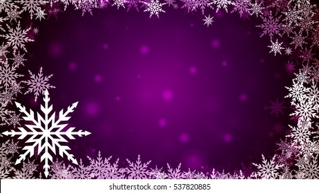 Purple Christmas Frame Abstract Background