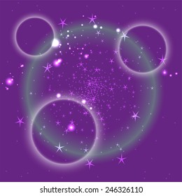 Purple circle background with star
