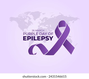 Purple Day of Epilepsy. 26 March.  Holiday concept. World Epilepsy day banner, poster and card. Jpeg format. - Powered by Shutterstock