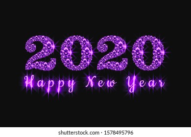 Purple Diamonds 2020 Happy New Year