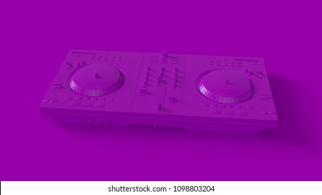 Purple DJ Decks 3d Illustration	