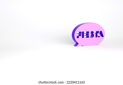 Purple Fiesta Icon Isolated On White Background. Minimalism Concept. 3d Illustration 3D Render.