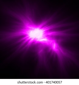Purple fire light star effects. Explosion illustration. 