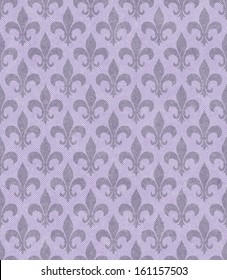 Purple Fleur De Lis Textured Fabric Background that is seamless and repeats