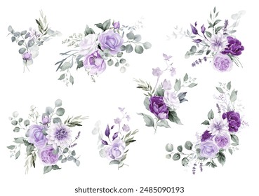 Flor púrpura aislado Clipart