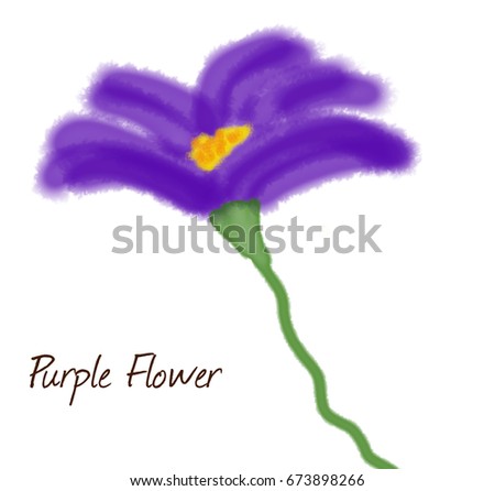 Purple flower watercolor painting.