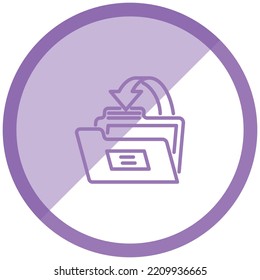 Purple Folder Open Icon On White