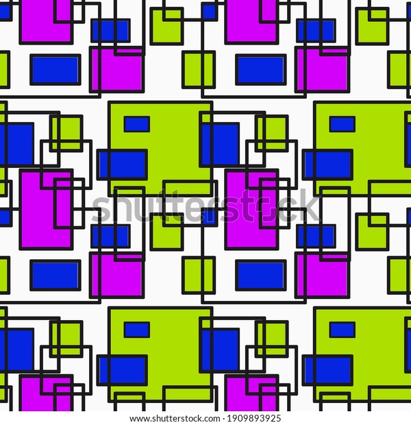  purple, green and blue rectangle seamles\
pattern on white\
background