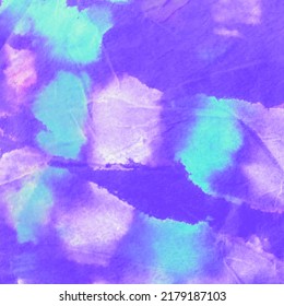 Purple Hand Drawn Dirty Art. Tender Fruit Tie Dye Effect. Azure Dirty Art Background. Mauve Pastel Bleach Dyeing. Soft Color Lilac Tie Dye Wash. Sea Blue Ink Splash Paint.