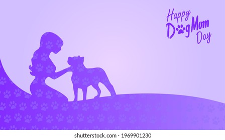 Purple Happy Dog Mom Day Wallpaper Illustration