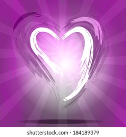 purple heart on purple background. - Shutterstock ID 184189379