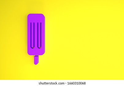 Purple Ice cream icon isolated on yellow background. Sweet symbol. Minimalism concept. 3d illustration 3D render - Shutterstock ID 1660310068