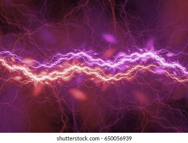 Purple Lightning Abstract Plasma Background Stock Illustration