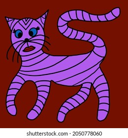 Purple Lilac Cat Black Stripes Tabby Cat Cat From Alice In Wonderland Schrödinger's Cat Template For Website  Design