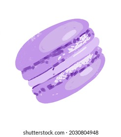 Purple Macaron . Hand Drawn Object