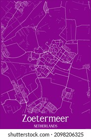 Purple map of Zoetermeer Netherlands.