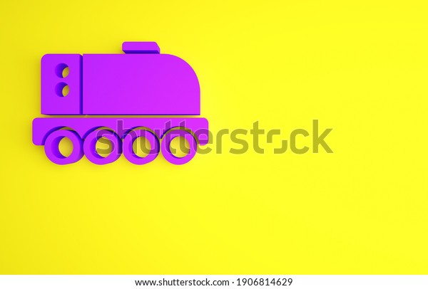 Purple Mars rover\
icon isolated on yellow background. Space rover. Moonwalker sign.\
Apparatus for studying planets surface. Minimalism concept. 3d\
illustration 3D\
render.