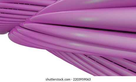 Purple Metallic Wire Rope Under White  Background. 3D Illustration. 3D High Quality Rendering. 