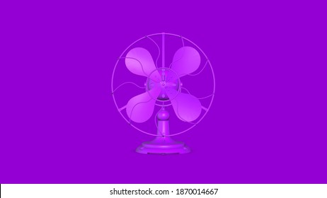 Purple Office Desk Cooling Fan 3d Render