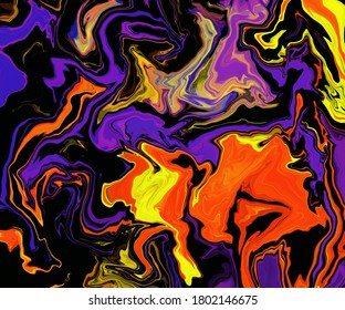 Purple Orange Psychedelic Swirl Trippy Artwork Abstract Acrylic Background