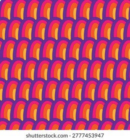 Purple and orange vertical scale pattern.