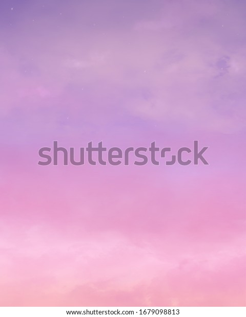 Purple Pink Sky Fantasy Aesthetic Watercolor Stock Illustration 1679098813