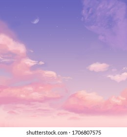 紫とピンクの夕焼けの空のイラスト のイラスト素材 Shutterstock