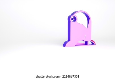 Purple Portrait Of Spanish Woman Icon Isolated On White Background. Minimalism Concept. 3d Illustration 3D Render.