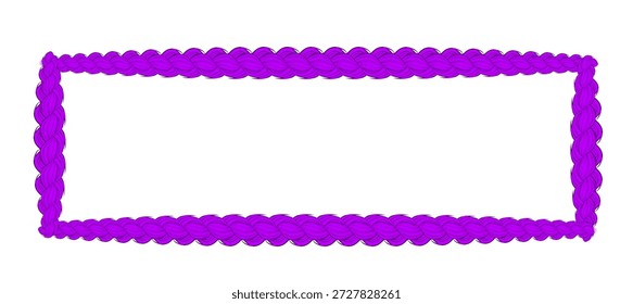 Purple rectangular frame featuring a woven, braided pattern. The design consists of a tight